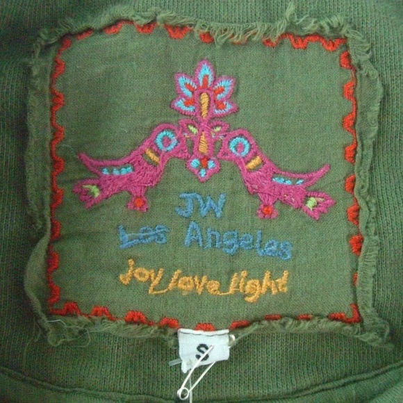 Johnny Was JW Los Angeles Womens Embroidered Cardigan Jacket Cotton Small Green - Picture 9 of 10